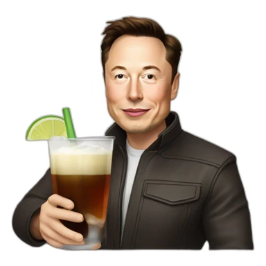 Elon Musk drink béer sticker