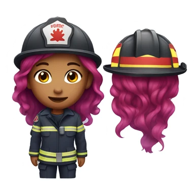 Girl with red,purple hair with firefighter outfit  sticker