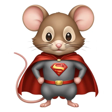 mouse wearing superhero costume sticker
