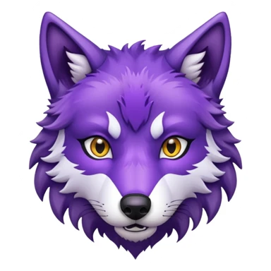 purple wolf head sticker