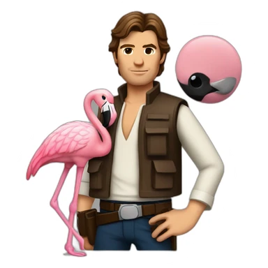 Han Solo with Flamingo sticker