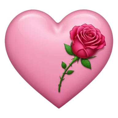 Pink heart with a rose inside  sticker