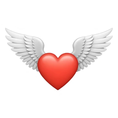 A heart in the middle of two wings mini mal sticker