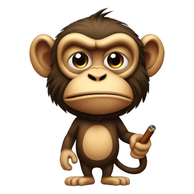 Pissed off monkey with cigar sticker