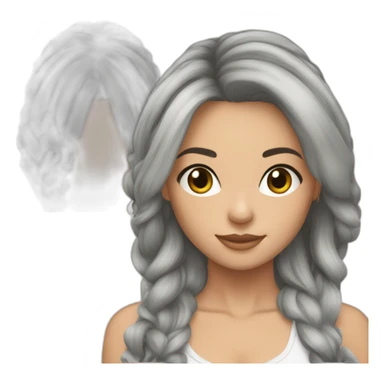 alicia brune cheveux plaqués couette sticker