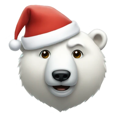 Polar bear with Santa hat sticker