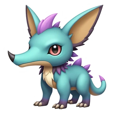 cool colorful dark pastel edgy fantasy animal hybrid Fakemon full body sticker