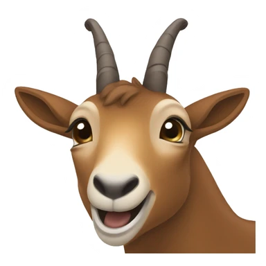 happy smiling brown chamois left hoof pointing up sticker