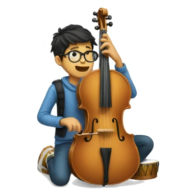 boy making music sticker