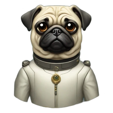 A cyberpunk pug in Art Nouveau style during 1910 sticker