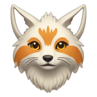 kitsune with 9 big petalshaped tails at back sticker