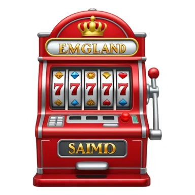 Slot machine, england, red sticker