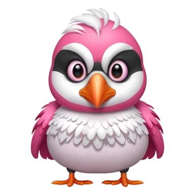 pink puffin angry steam from nose sticker