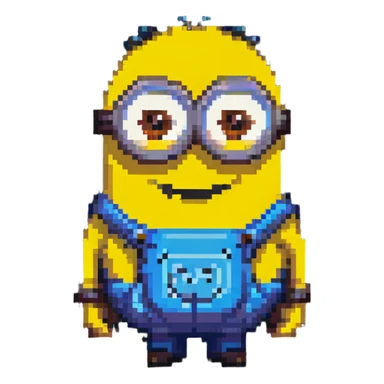 happy Minion pixel art character sticker