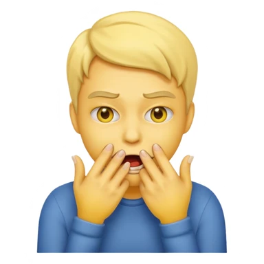 Nervous emoji that bite his nails sticker