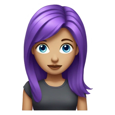 Girl with purple hair and blue eyes sticker
