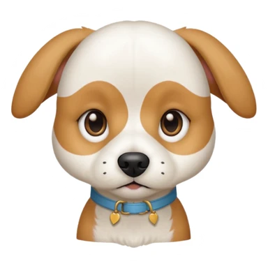 a white beagle x maltese x chi dog the size of a kelpie with light brown ears and a light brown patch on one eye sticker