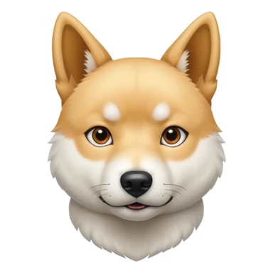 White Jindo dog has sharp face line sticker