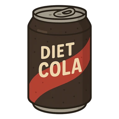 flat toon diet cola sticker