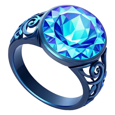 fantasy magic blue ring low poly sticker