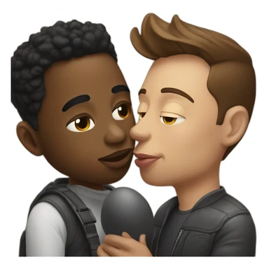 Black man kissing elon musk sticker