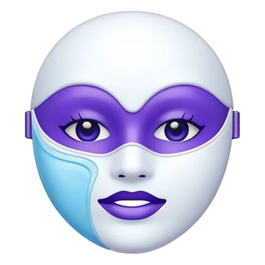 a white skincare mask purple blue pack sticker