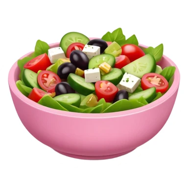 super realistic greek salad in small pink bowl sticker