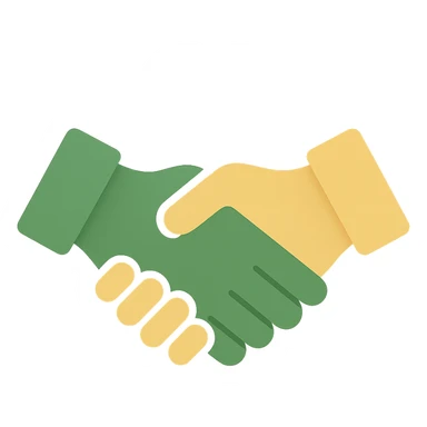 partnership icon, modern look, green gold and white color scheme, rounded shapes, simple design, no background sticker