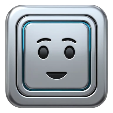 A futuristic microchip emoji made of polished silver chrome, minimal circuit details, smooth metallic surface, soft lighting, iOS emoji style, centered, clean white background sticker