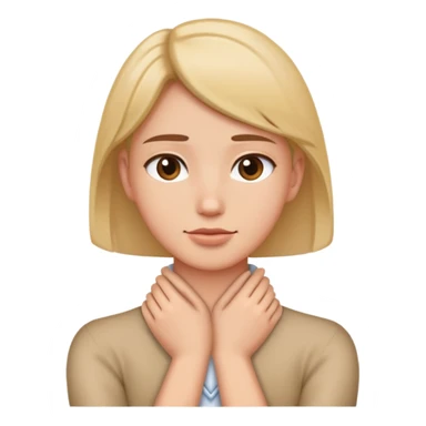 Person with hands crossed on neck sticker