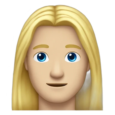 Man very long blond hair with blue eyes sticker