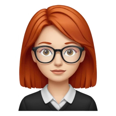 red-haired woman wearing glasses sticker