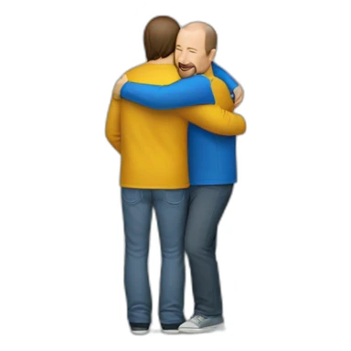 marc newson and Jony ive hug sticker