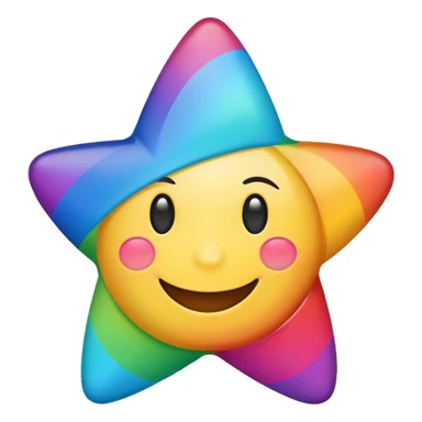 A rainbow star with a smile  sticker