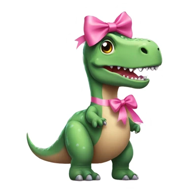 dinosaur with a little pink ribbon sticker
