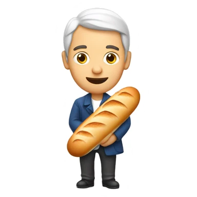 French man with baguette sticker
