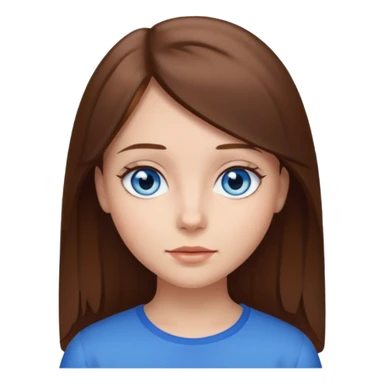 Girl Brown hair straight hair Blue eyes sticker