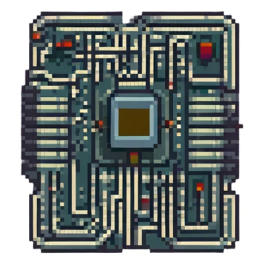 Retro microchip sticker