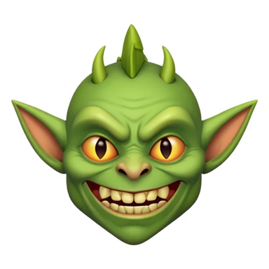 goblin enemy with pointed ears and evil grin sticker