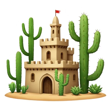 castle cactus sticker