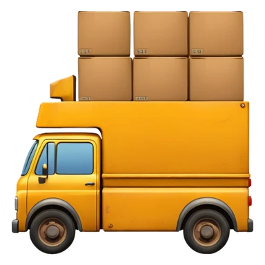 yellow truck with boxes sticker