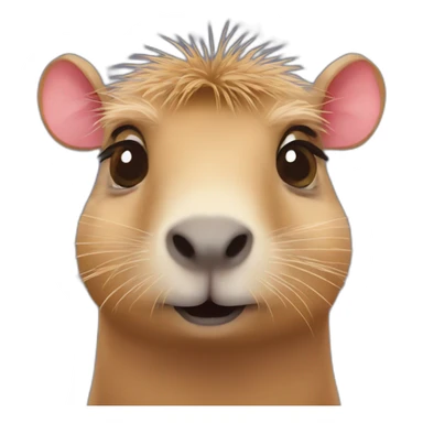 Capybara eyelashes cute blink sticker