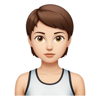 capelli corti marroni alta snella sportiva sticker