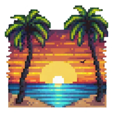 beach sunset sticker