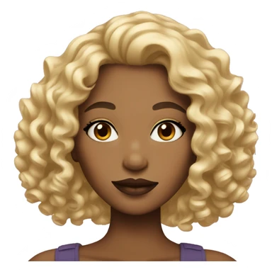 Girl with makeup and curly blonde hair sticker