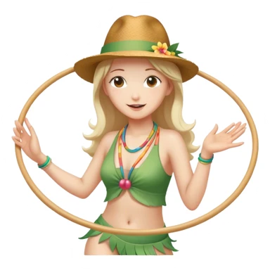 Ren wearing a fedora and dancing with hula hoop  sticker