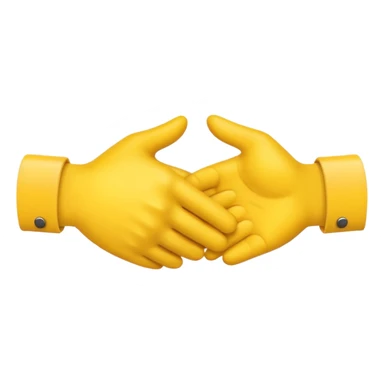 respectful handshake, both yellow hands visible, apple emoji style sticker