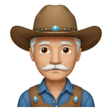 tattooed and mustached cowboys white hair sticker