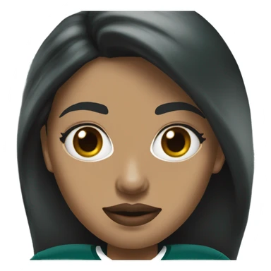  White female dark hair red lips wearing Philadelphia Eagles jersey sticker