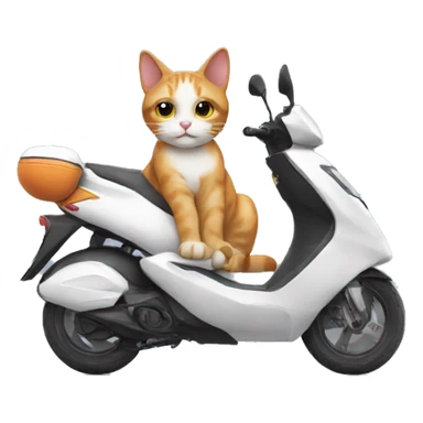 Cat sitting in Scooty sticker